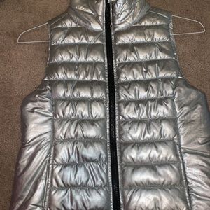 Metallic silver vest